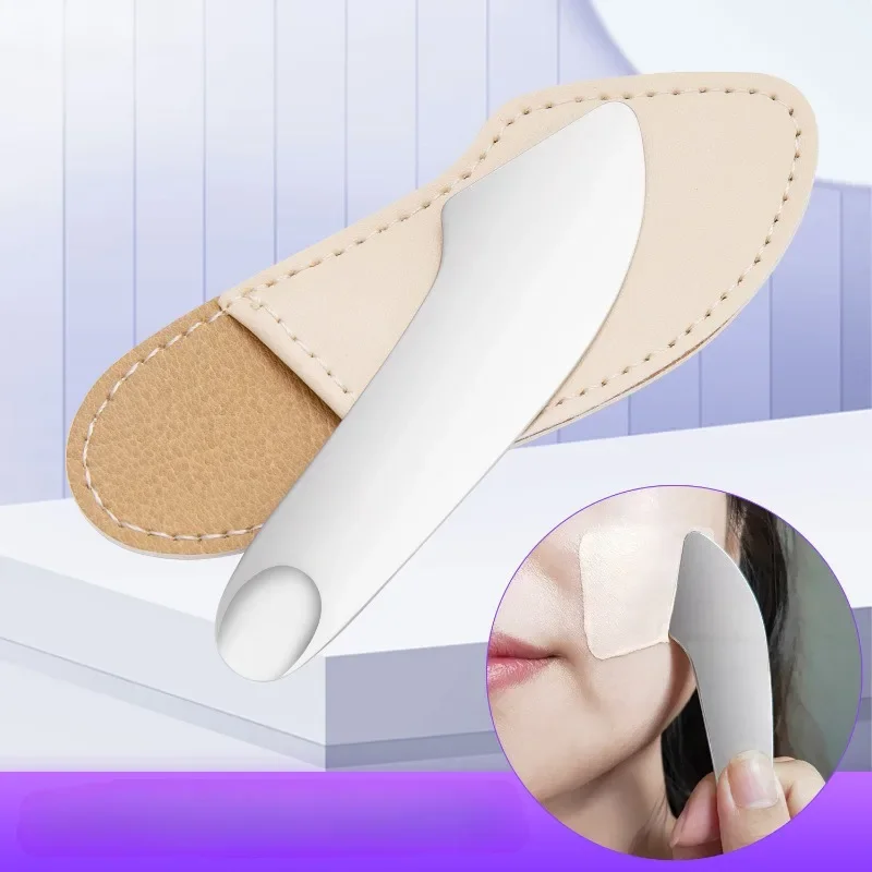 Nueva pala de maquillaje para base, palo mezclador de colores, raspador líquido de acero inoxidable, paleta de máscara Facial de doble cabezal, herramienta de maquillaje