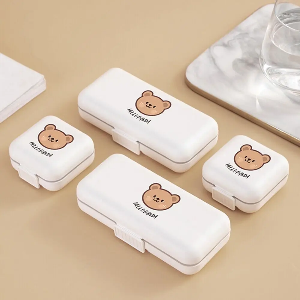 Cute Plastic Pill Organizer Double Layer Moistureproof Pill Storage Box Sealed Health Care Medicine Box