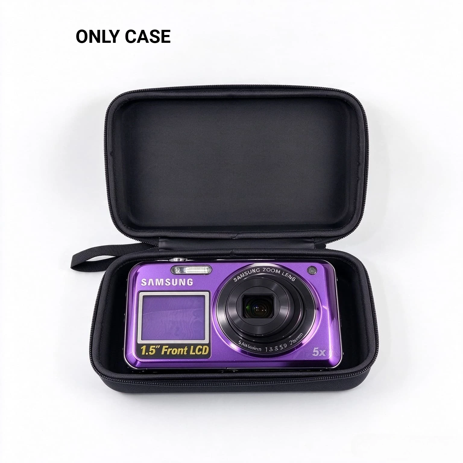Portable EVA Digital Camera Carry Case Compact Storage Pouch for Samsung St600 Pl120, Shock‑resistant Zipper Bag for Camera