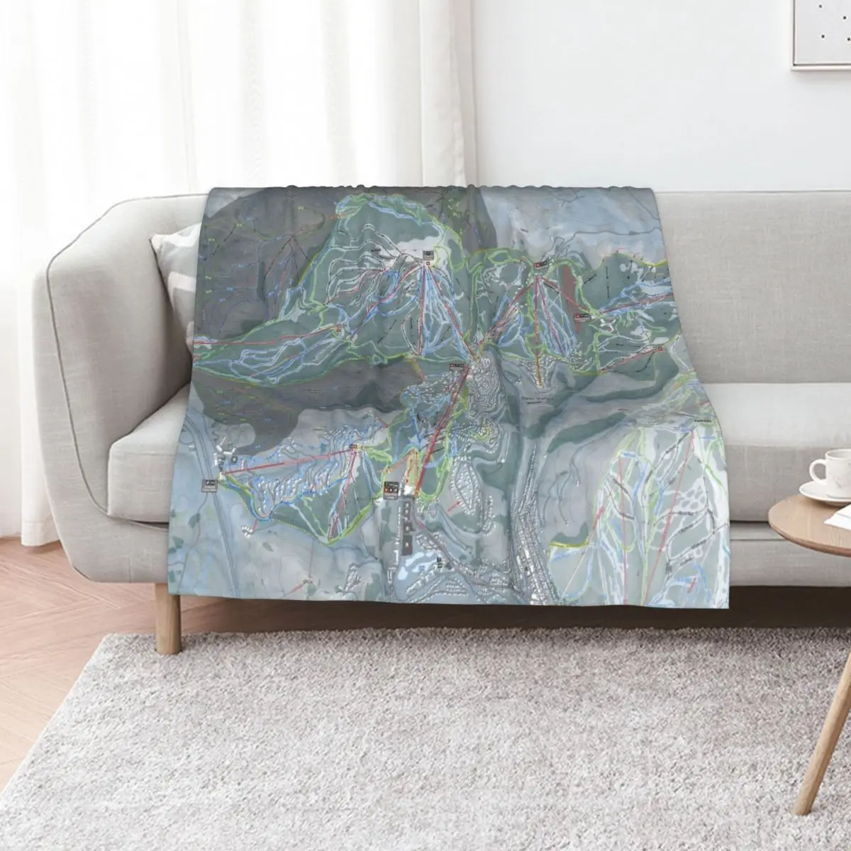 Deer Valley Resort Trail Map Throw Blanket Sofa christmas gifts Travel Soft Big Picnic For Sofa Thin Blankets
