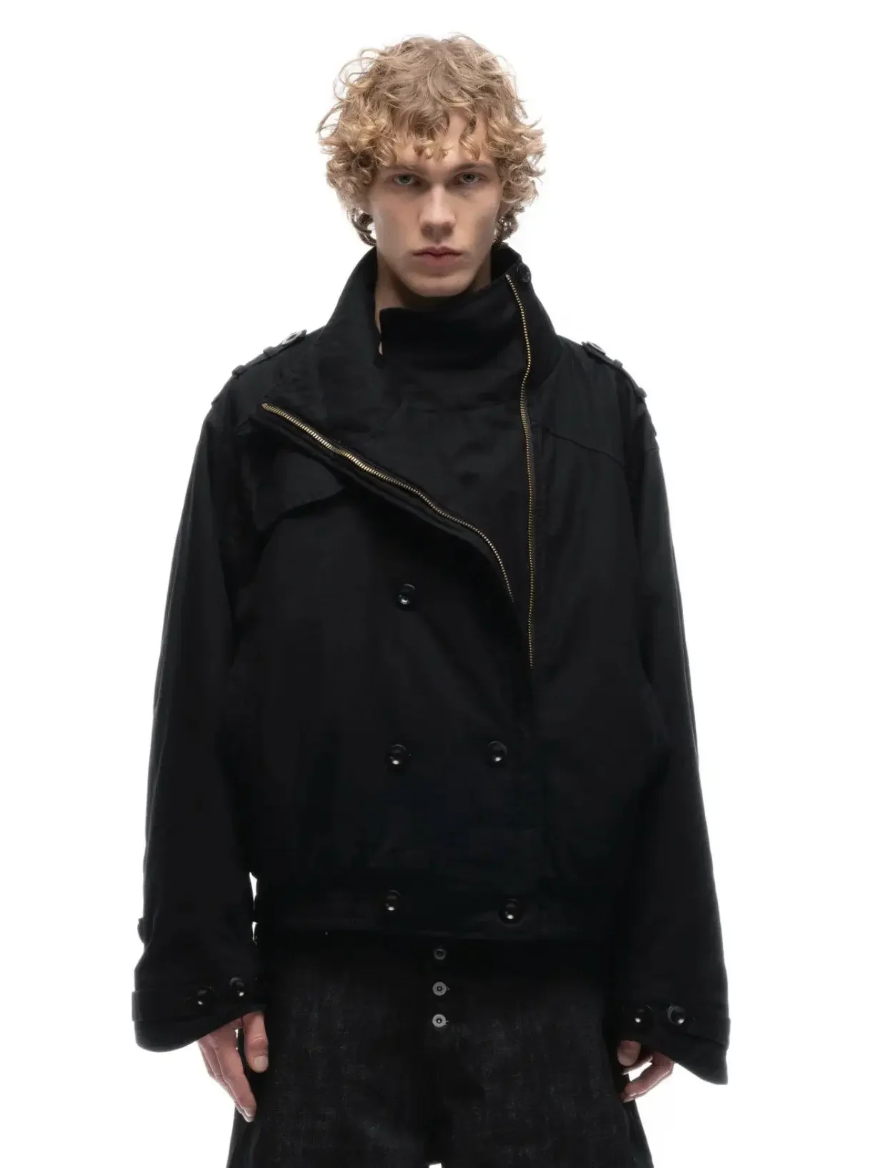 No Faith Studios Hunting Turtleneck Battle Pike Coat Multi-Button Zip Jacket