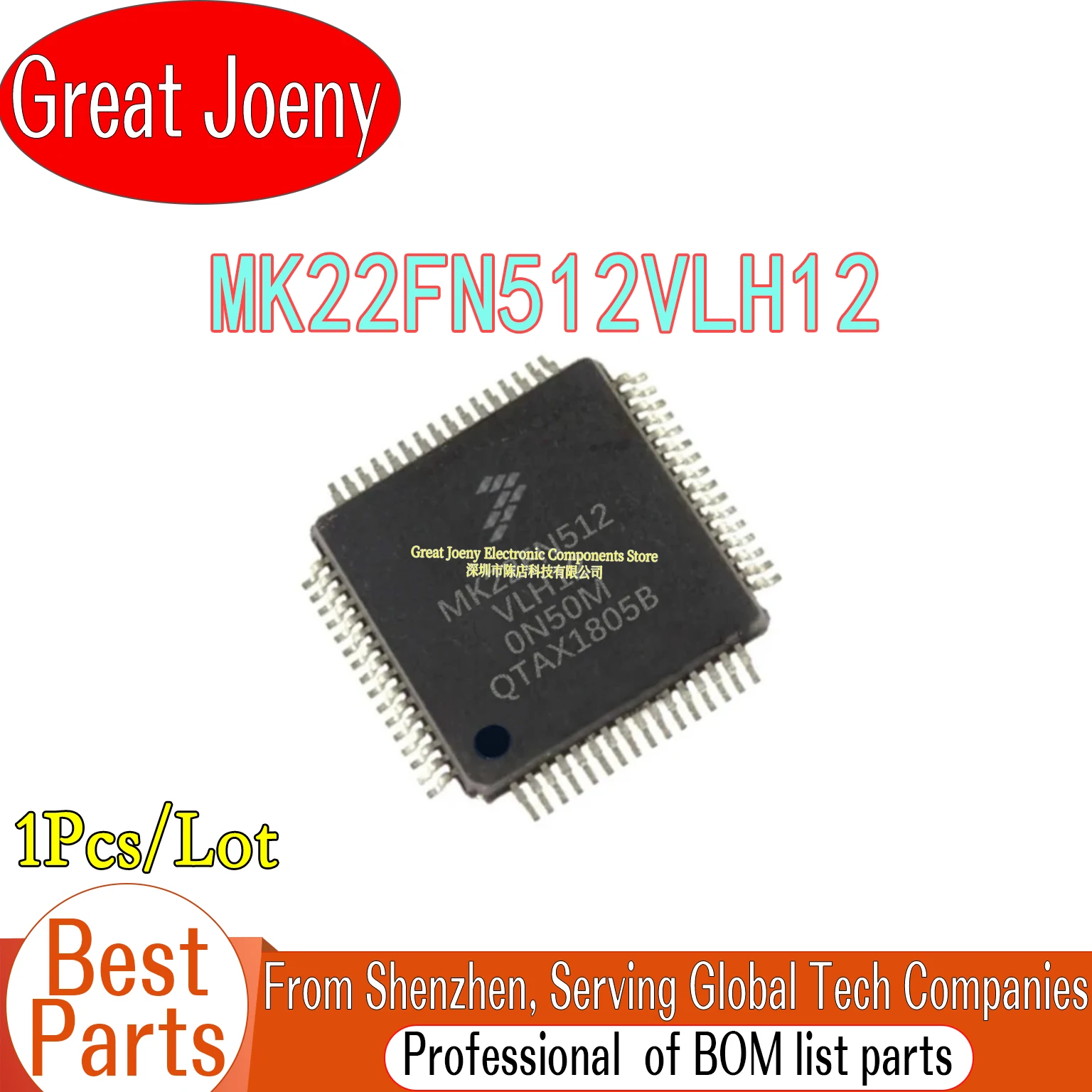 100% New MK22FN512VLH12 MK22FN512VLH MK22FN512 IC MCU Chipset LQFP-64