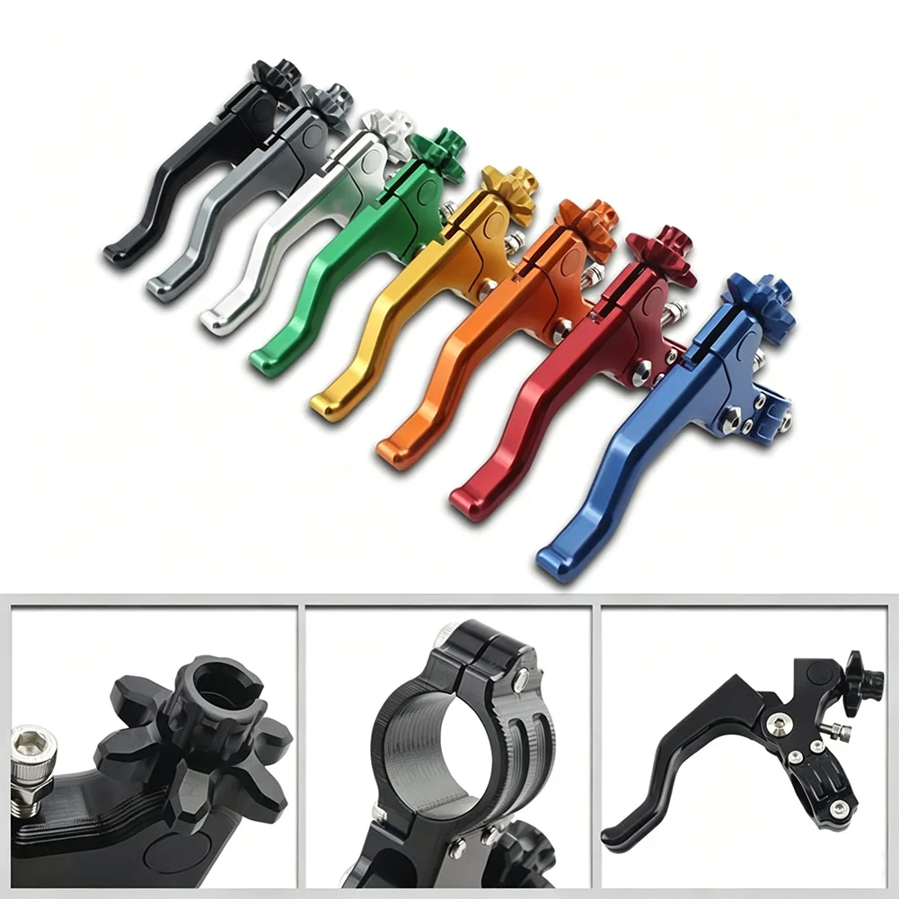 Kurzer Stunt-Kupplungshebel für 22mm (7/8 Zoll) Lenker, Motorrad-Dirt-Bike-Kupplungshebel, einstellbarer Brems- und Kupplungsgriff