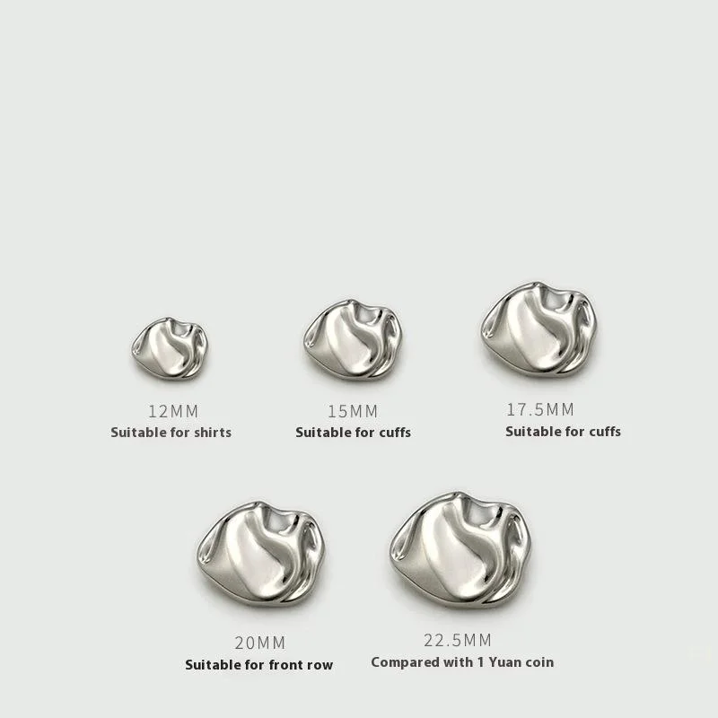 [YU]10pcs Irregularly Shaped Buttons Beautiful Gold/Silver Color Metal Shank Buttons Diy Crafts Clothing Sewing Accessories