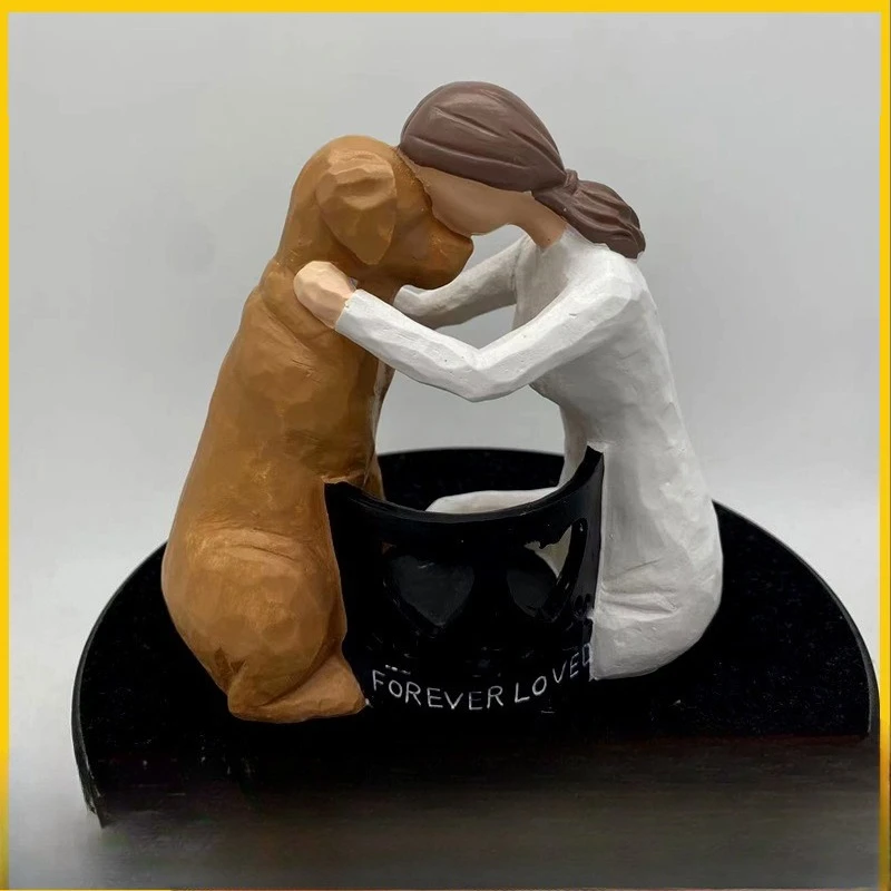 Pet Loss Sympathy Candle Holder Meaningful Pet Lost Angel Statue Passed Away Dog Decor Dog Remembrance Decor Dog Keepsake Decor