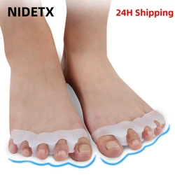 2Pcs=1Pair Black Orthopedic Product Silicone Separator Gel Toe Protector Bunion Corrector Foot Finger Straightener Pedicure Tool