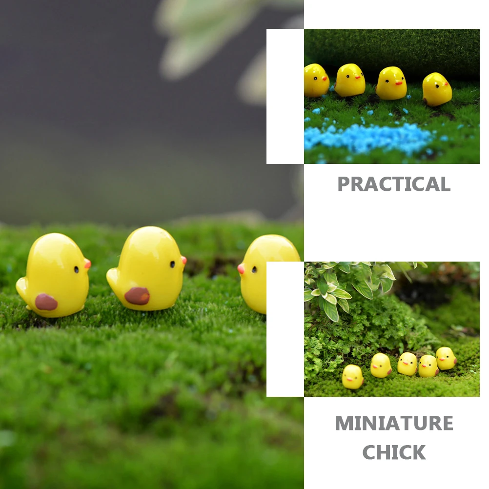 

30Pcs Miniature Chick Figurines Cute Yellow Chick Ornaments Mini Chicken Decor Garden Micro Landscape