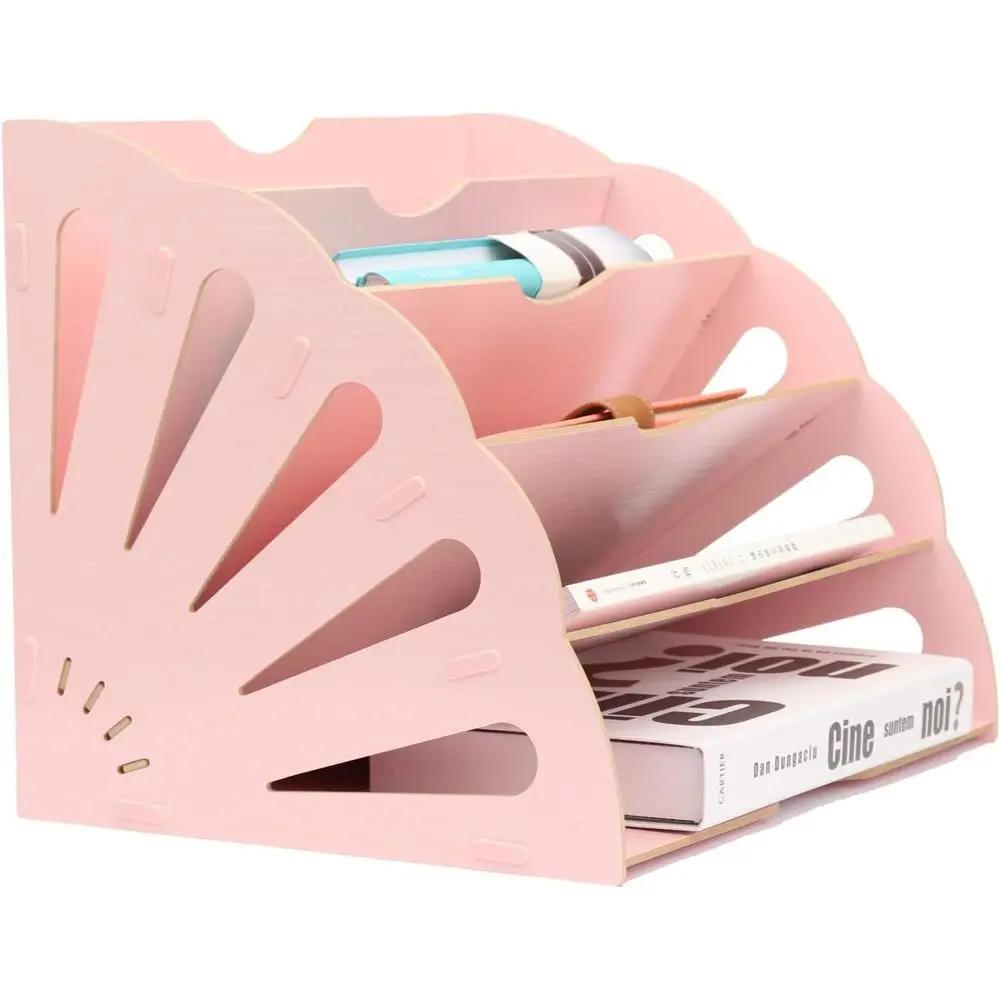 

Настольный органайзер для документов Hiyoo с 5 секциями, сборный, с застежкой-пряжкой, из натурального дерева, для дома, студентов и DIY-органайзации