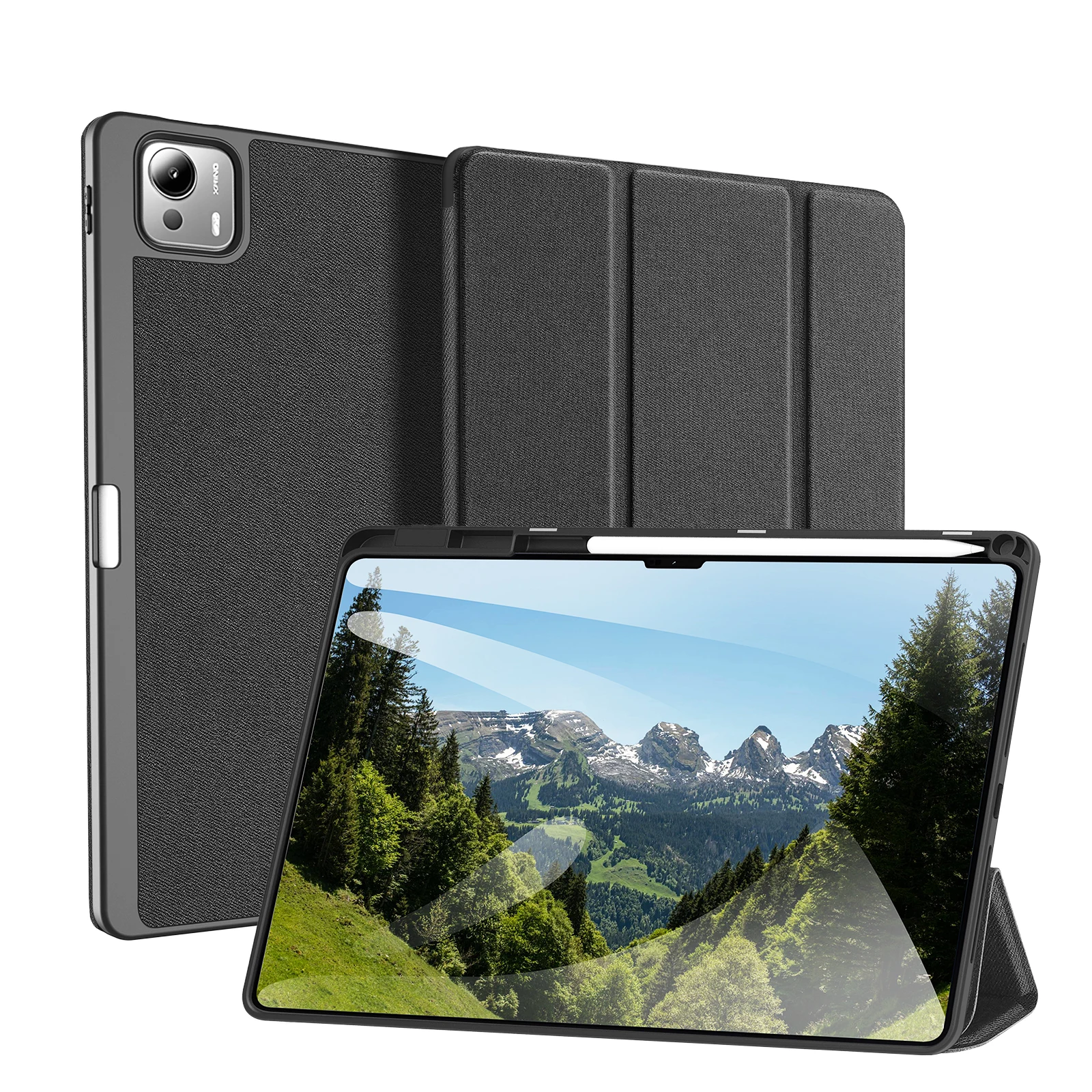 DUX DUCIS Tri-foldind Stand Tablet Case for Xiaomi Pad 6S Pro 12.4, Pad 7 Ultra 14 inch with Stylus Pen Holder & Auto Sleep Wake