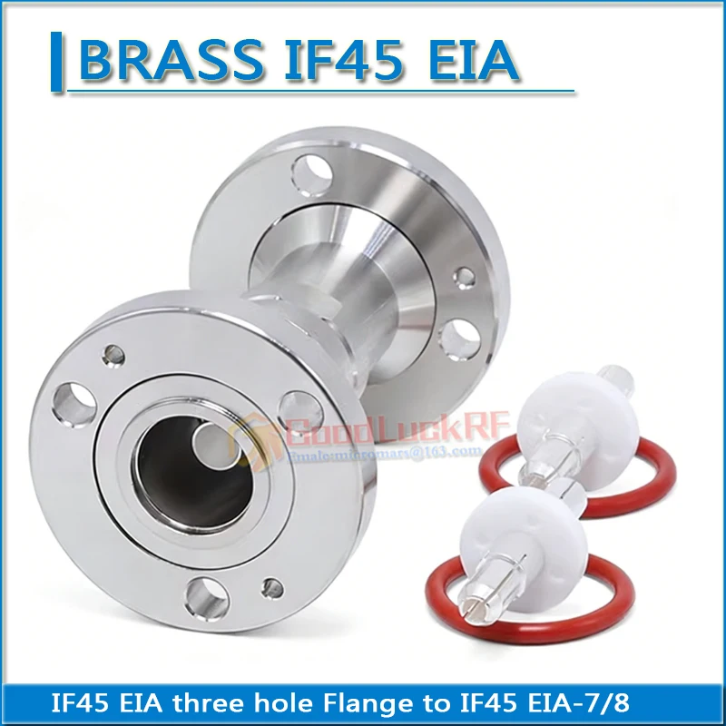 IF45 EIA 7/8 three 3 hole Flange to EIA IF45 Male plug Brass 50ohm Straight IF45/IF45-JJ 10KW High-power RF Connector Adapter