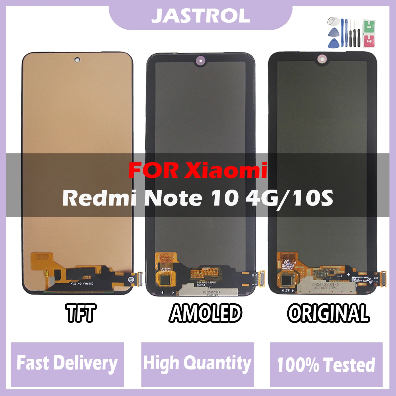 Super AMOLED LCD para Xiaomi Redmi Note 10 4G LCD M2101K7AG Digitalizador de pantalla táctil para Redmi Note 10S pantalla M2101K7A