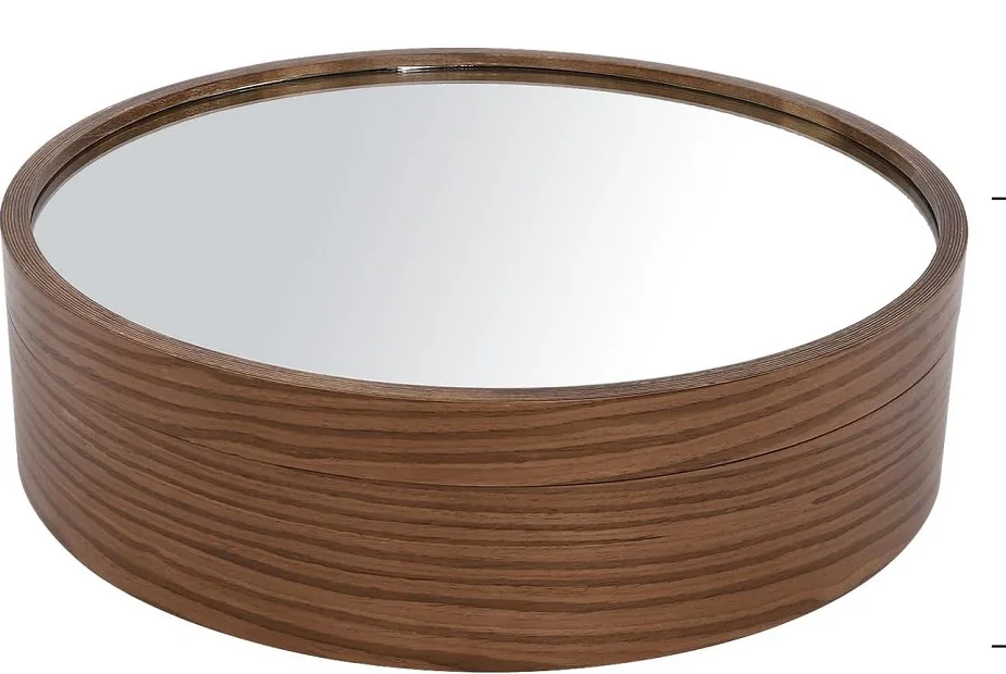*Cabinet Sliding Door Rest Room Storage Wall-hung Type Round Decorative Mirror Home Decor Solid Wood Bathroom Dressing Mirror