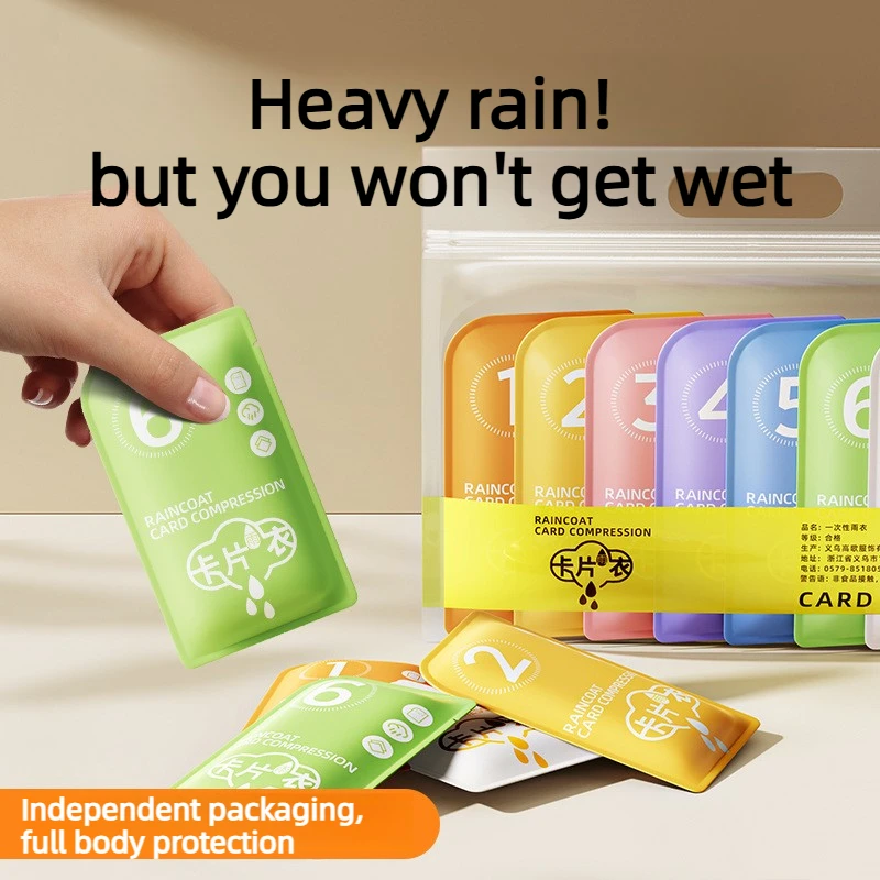 Disposable Raincoat Portable Card Adult Outdoor Travel Hiking Heavy Rain Long Thickened Poncho