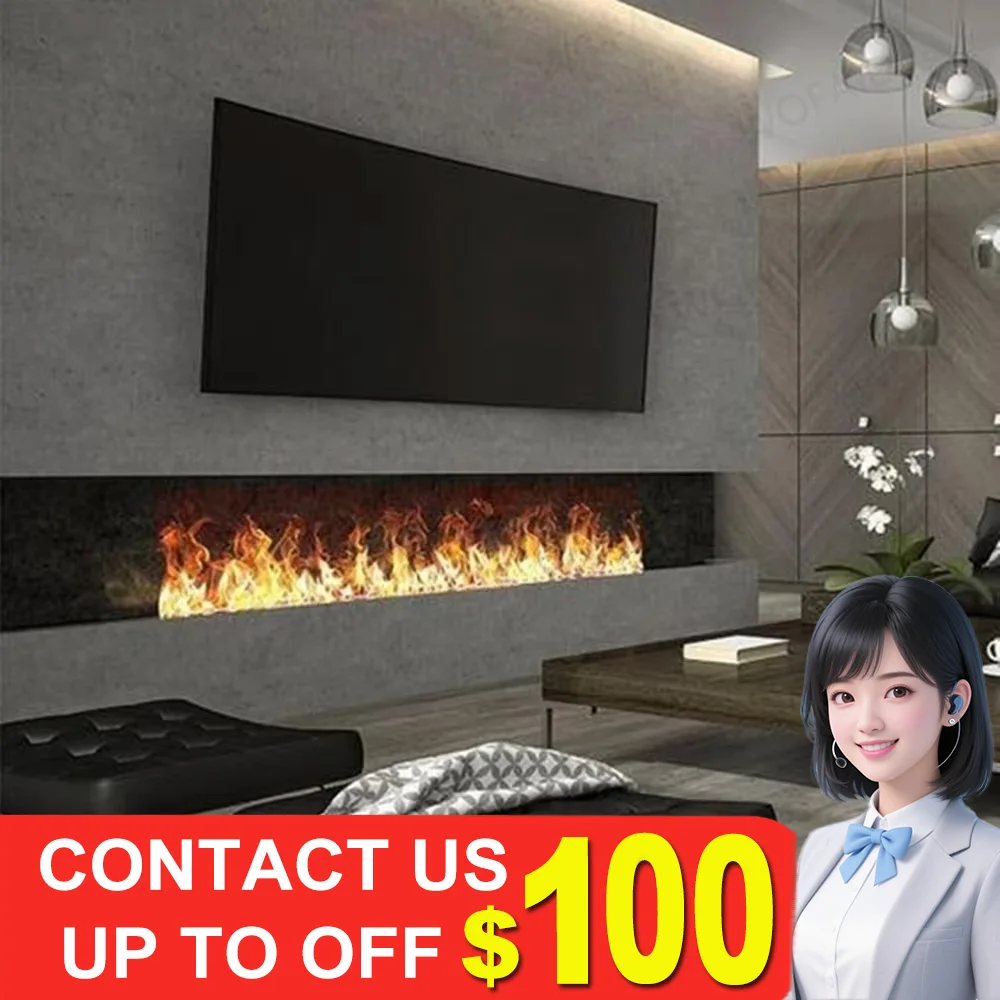 

Электрический светодиодный камин 3D с пламенным водяным парем, паровой камин с автоматическим заполнением и сливом, камин с искусственным пламенем для гостиной, домашнего декора