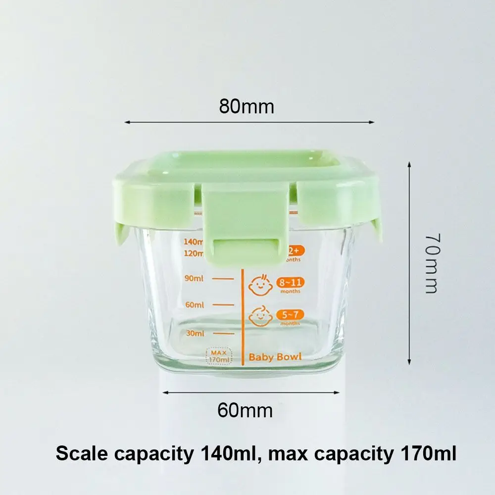 New 170ml Food Storage Box Frozen Microwave Safe Baby Food Glass Cup Glass Baby Food Storage Jar Little Ones