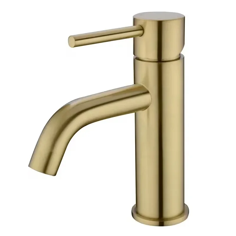 Brushed Gold Bathroom Faucet Deck Mounted Basin Mixer Sink Tap Hot And Cold Water Painting Tap Basin Accessories