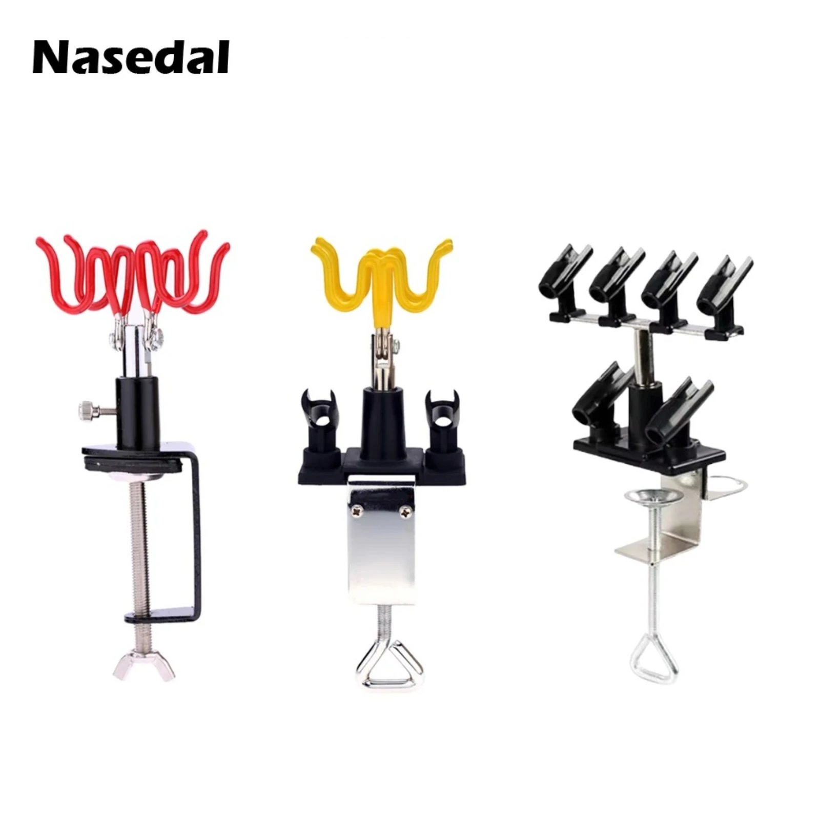 Nasedal Airbrush Holder Gravity Stand Kit for Air Brush Paint Spray Gun Holding 4 Clamp-On Mount Table Bench Station