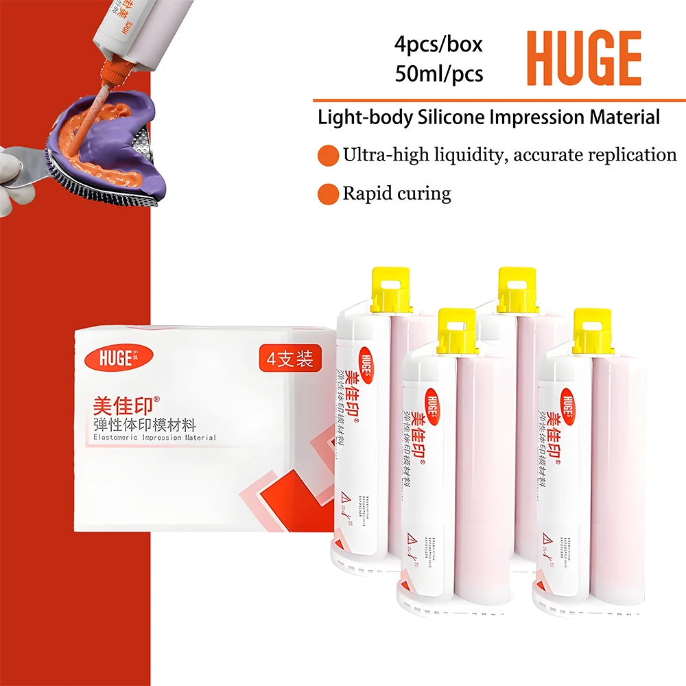 Dental Light Body Silicone Impression Material Rubber Elastomeric Initial Hand Adjustable Mixing Tips Gun Molds Dentist Tool
