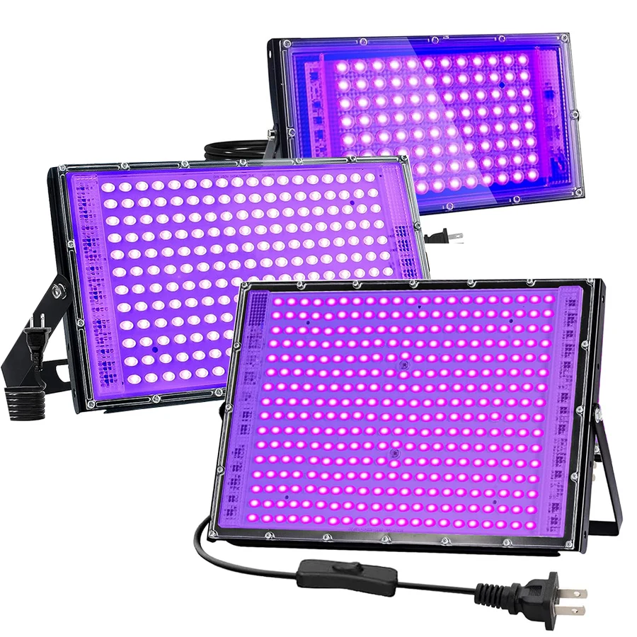 

395 нм УФ-черный свет 300 Вт 400 Вт светодиодный УФ-прожектор уличный ультрафиолетовый флуоресцентный прожектор черный свет для светящегося декора вечеринки