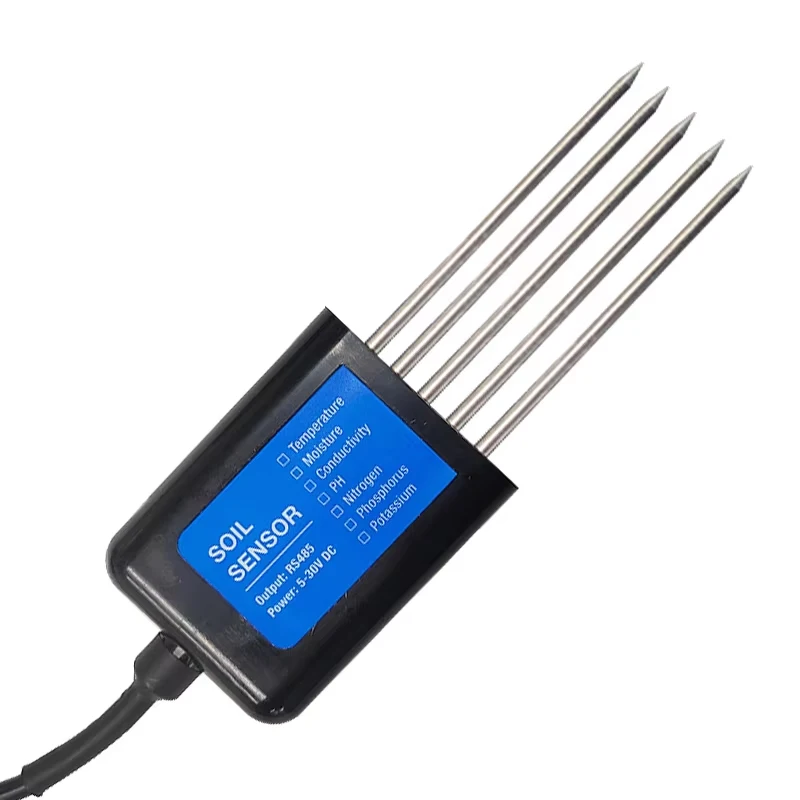 Sensor de Solo 7 em 1: Testador de Umidade, Temperatura, EC, PH e NPK com Saída RS485/4-20mA/0-5V para Agricultura e Estufas