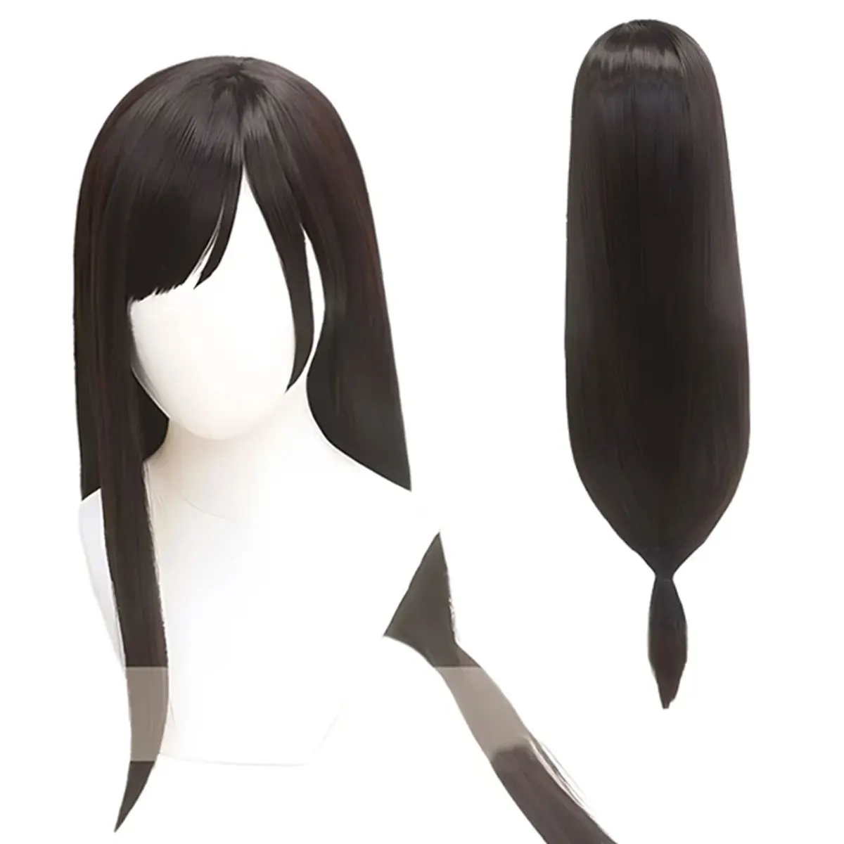 Silky Cosplay Anime Final Fantasy 7 Tifa Lockhart Cosplay Black Headband Wig Synthetic Fiber Wig - view 4