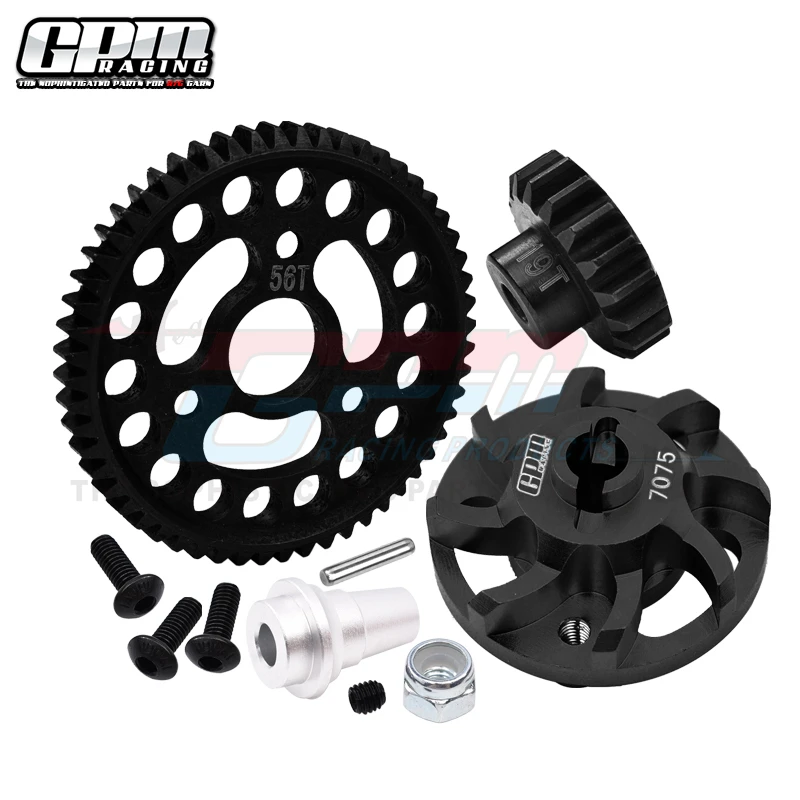 GPM 7075Alu Gear Adapter & 32P/56T & 19T Gear Kit For TRAXXAS 1/10 Slash 4X4 LCG