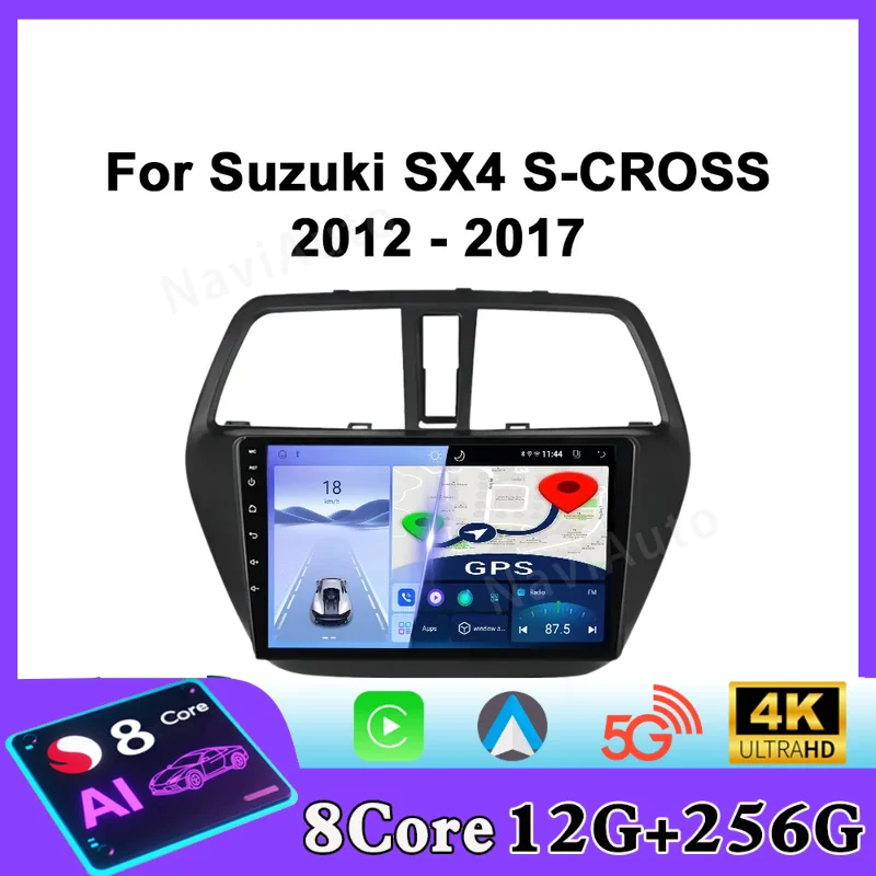 For Suzuki SX4 S Cross 2012-2016 Android Car Radio Automotive Multimedia Player Navigation GPS Carplay Touch Screen Auto Stereo