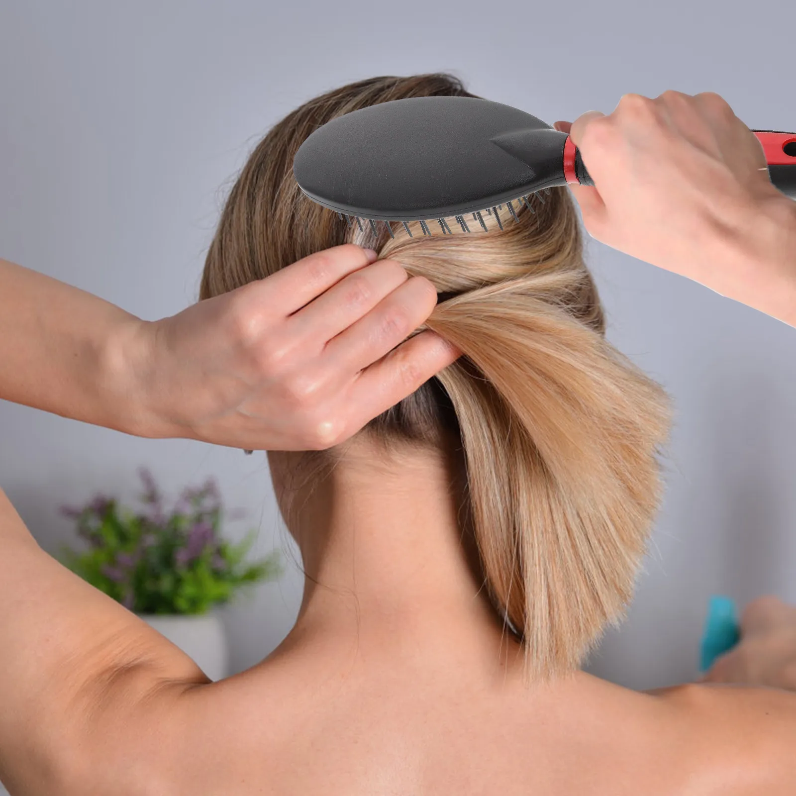 1Set Hairdressing Comb Mirror Set Home Salon Use Scalp Massage Wet Dry Hair Detangling Styling Tools Mirror Comb Set