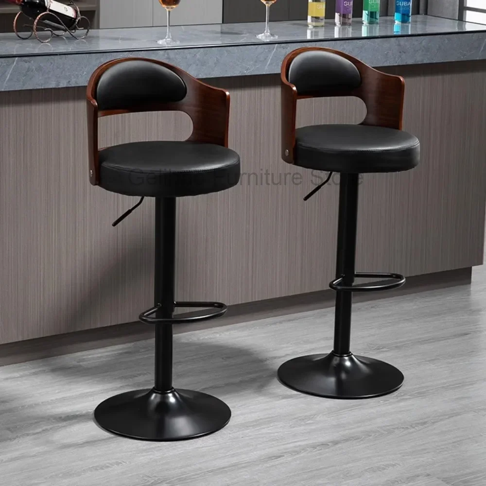 

Leather Salon Bar Stools Height Adjustable Counter Elegant Office Nordic Barstools Kitchen Balcony Chaise De Bar Home Furniture