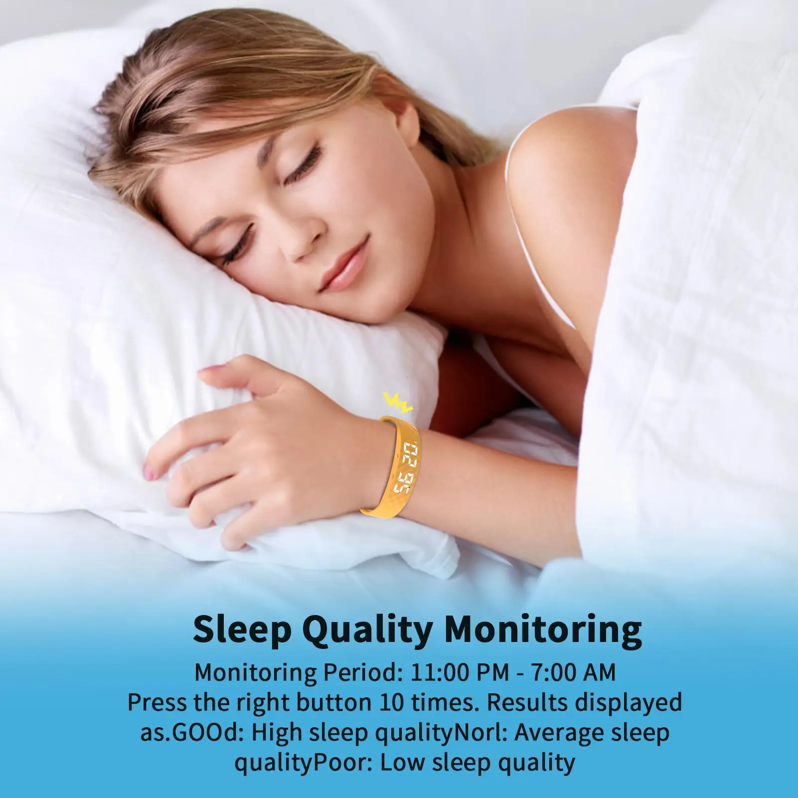 Silent Vibration Alarm Wristband Watch Wearable Silent Timer Vibration Adjustable Alarm Clock Wristband Fitness Tracker