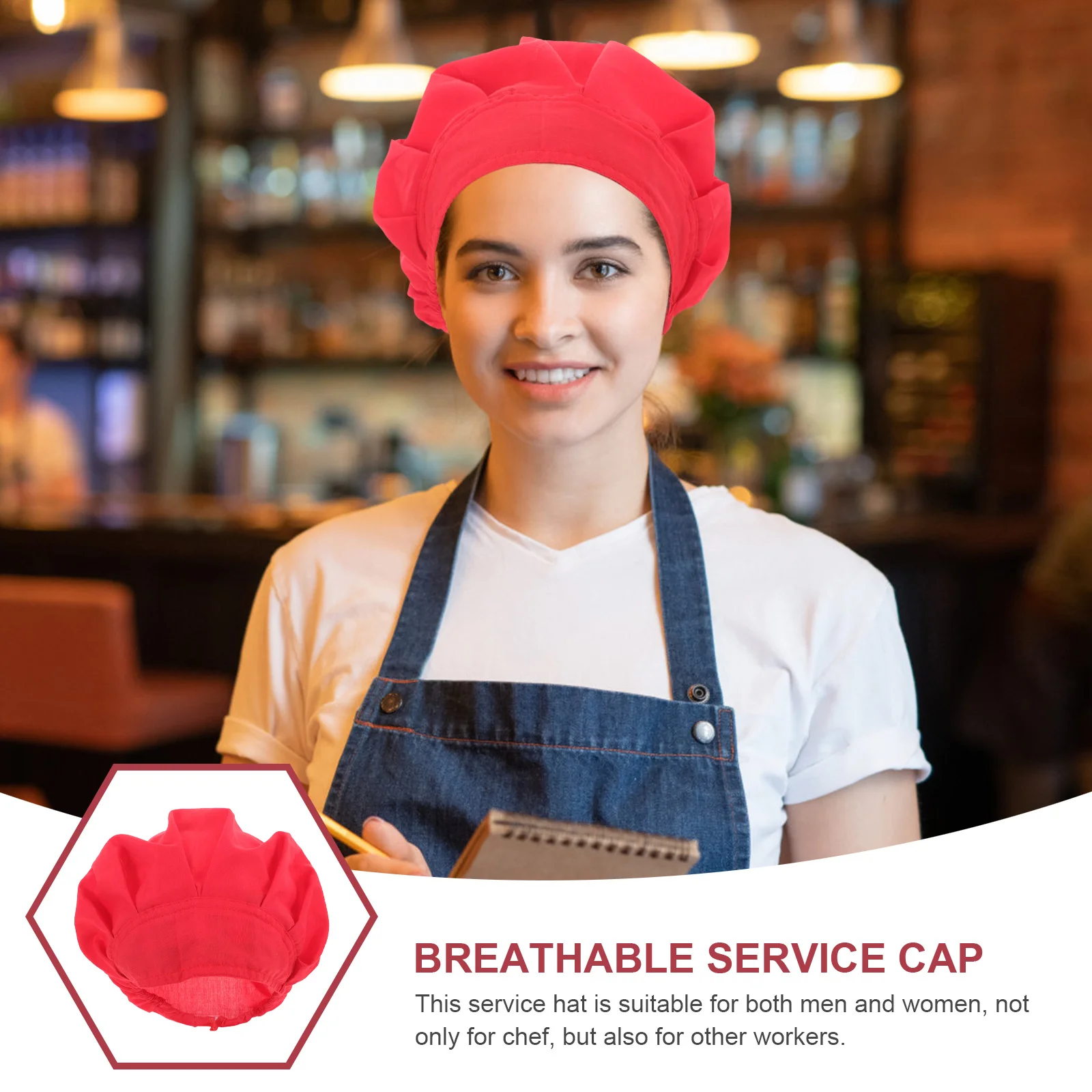 Katoenen koksmuts Lichtgewicht ademend Unisex kookwerkhoed voor keuken Catering Service Uniform Restaurant Chef Cap