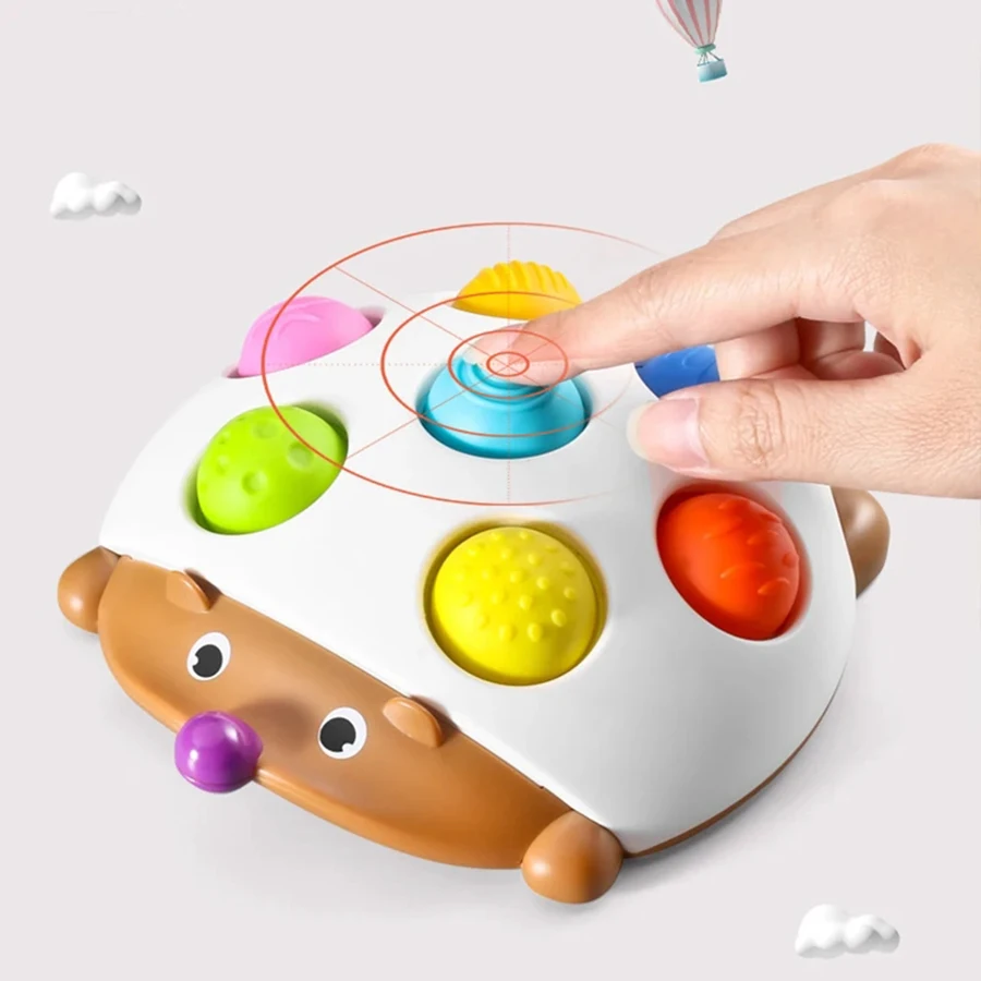 Baby Montessori Soft Fidget Sensory Toy Hedgehog Simple Dimple Tactile Developing Finger Exercise Board Toy For Baby 0 36 Months