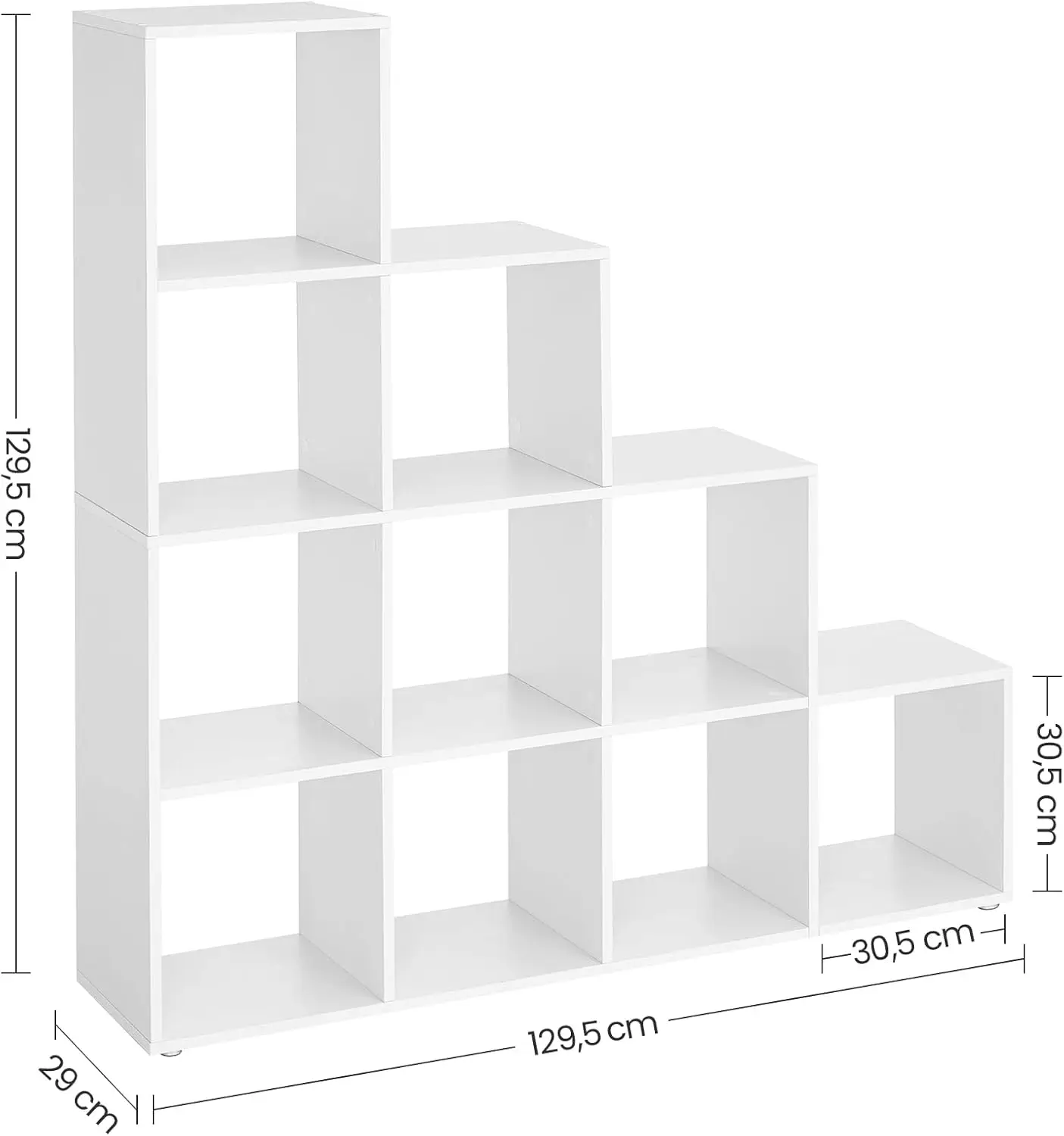 Bücherregal mit 10 Fsakern، Regal offen، Stufenregal، Ordinsia Sistemkke Deko، Fotos، Pflanzen، Wohnzimmer، Schlafzimmer، Arbe