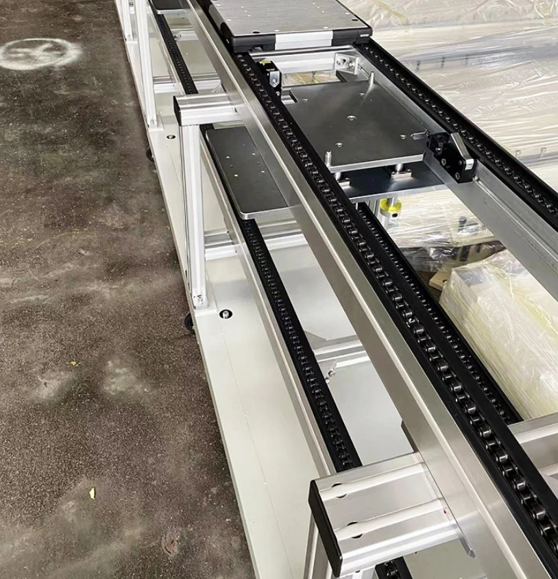 Double Speed Chain Roller Chain Double Strand Pallet Conveyor System for Lithium Battery Production Line