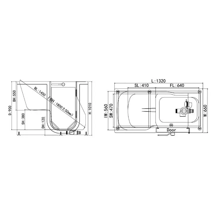 Modern Freestanding Acrylic Barrier-Free Sitting Bath Soaking Waterfall Whirlpool Massage Handicap Accessible Bathtub Bathroom