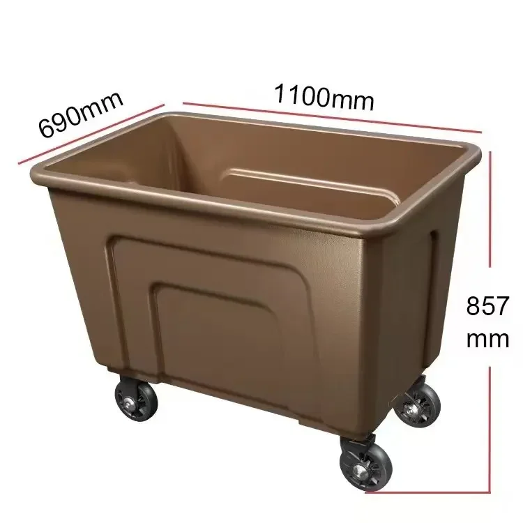Southern lengthened thickened plastic linen cart hotel large cleaning truck laundry garbage truck large capacity silent wheel