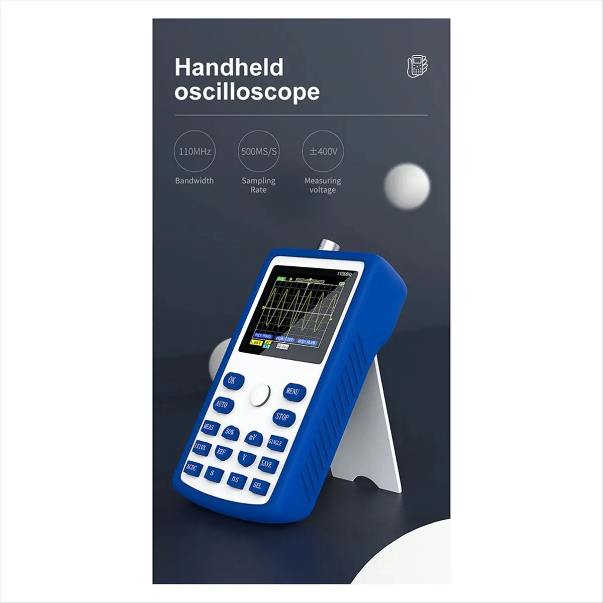 & L72A  1C15 Mini Handheld Oscilloscope Digital Sampling Rate 500MS/S Analog Bandwidth 110MHz Support Waveform Storage EU PLUG