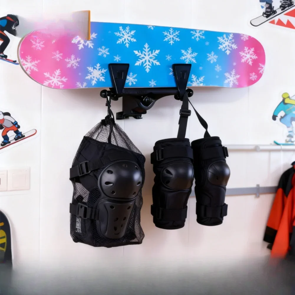 Wall Mounted Ski Board Storage Rack With ABS Material And Hardware For Neat Snowboard Display In Homes Or Garages