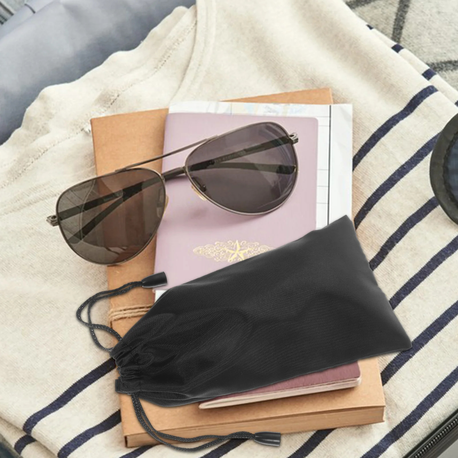 

10pcs Eyeglass Pouch Drawstring Soft Cloth Bag For Sunglasses Reading Glasses Storage Lightweight Portable Organizer Case Travel