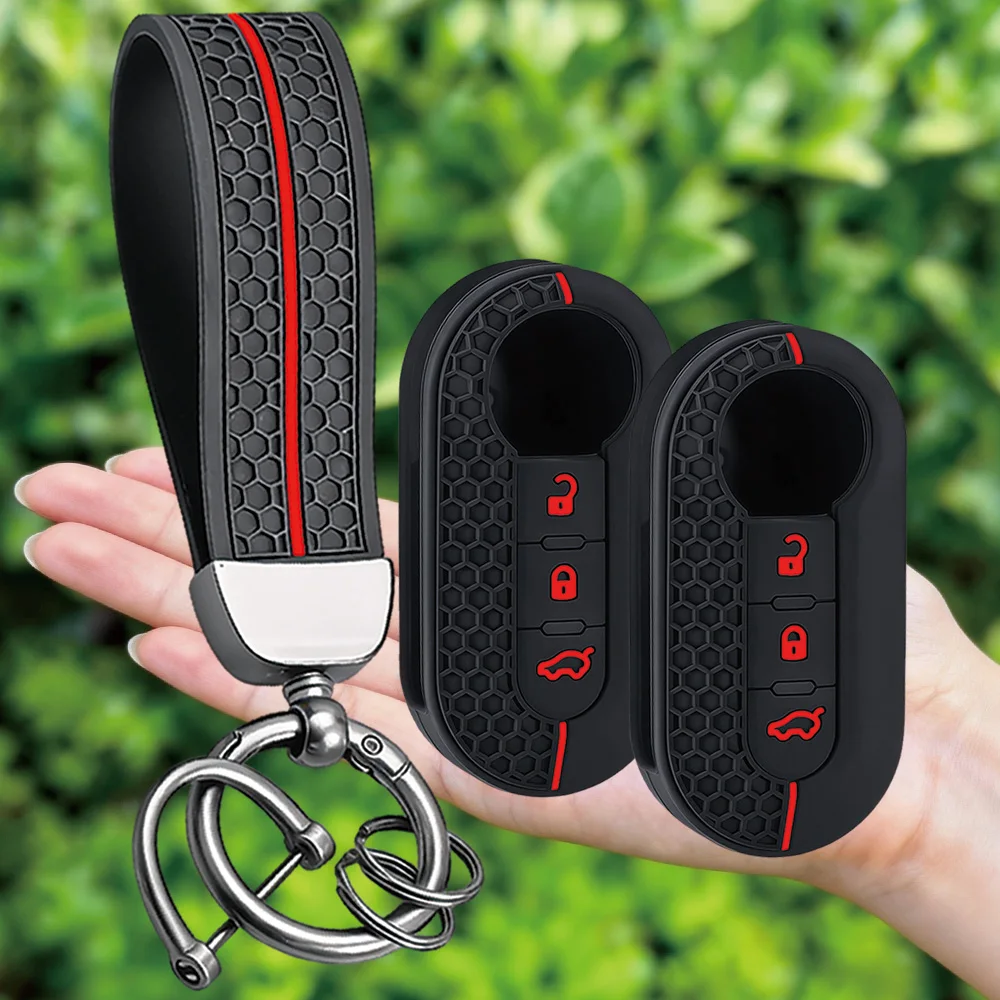 

Keychain Key case For Fiat 500 500L Ducato Panda LANCIA Punto Dot Evo Silicone Car Remote Key Cover For Citroen Jumper Holder