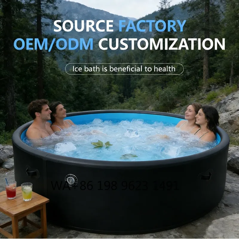 Large Size Insulated PVC Inflatable Cold Plunge Bathtub Eco Friendly Portable Ice Bath Tub Outdoor Fitness Recovery 3-6 Person