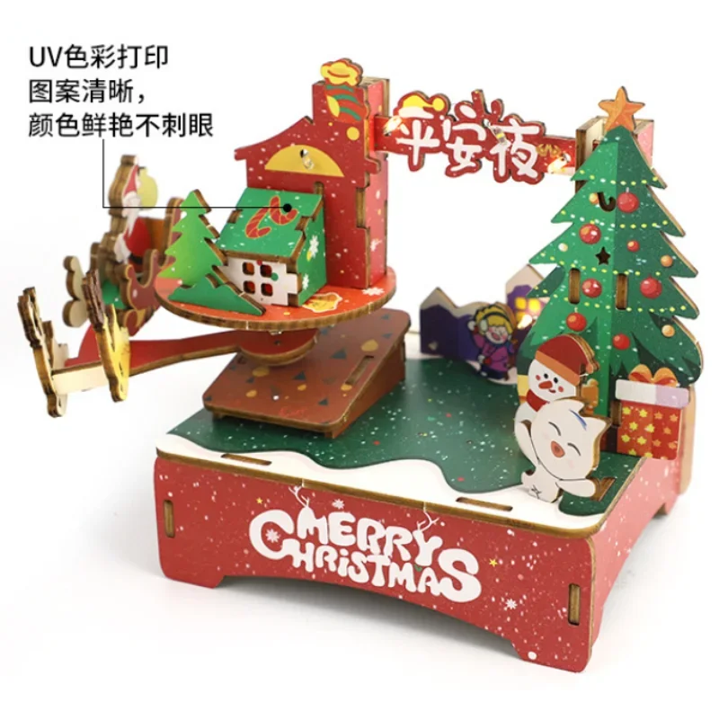 

Christmas Gifts Children's DIY Christmas Tree Toys Handcrafted Music Assembly Building Block Toys Decorative Ornaments G324