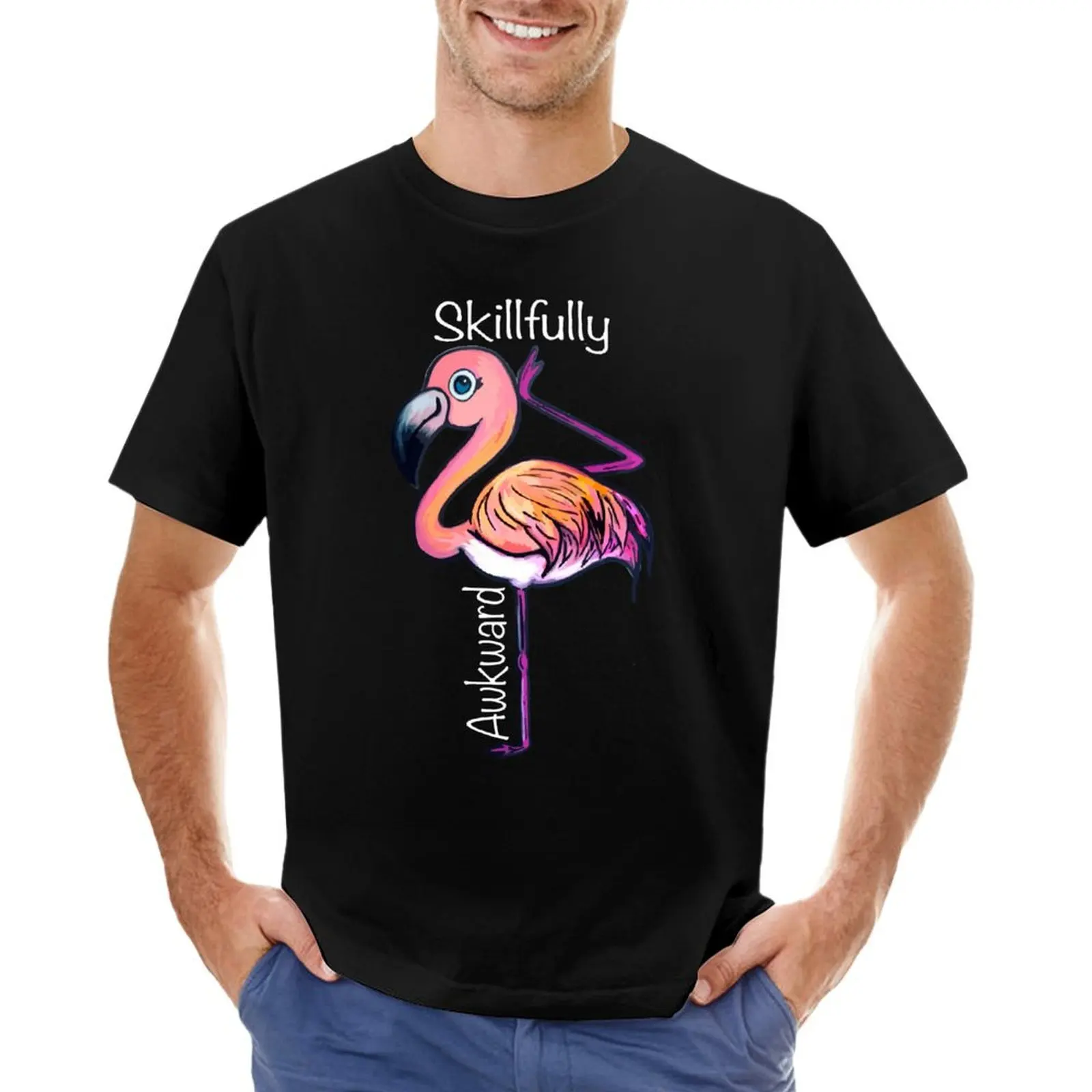 Pink Flamingo T-Shirt anime figures shirts graphic tees Aesthetic clothing vintage anime shirts men