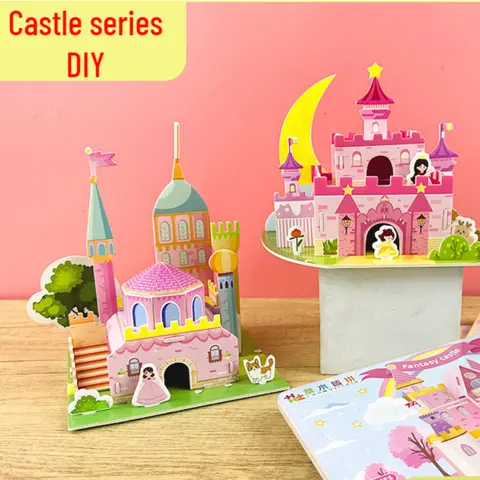 Castle Paper 3d Three-dimensional Puzzle Handmade DIY Puzzle Origami Kindergarten Children 6-10 Years Old Educational Toys