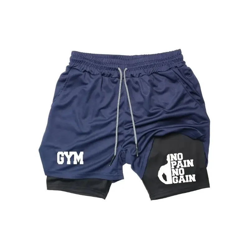 Men's Quick Drying Breathable Double-Layer Fashion Loose Casual Comprehensive Running Shorts Fitness Harajuku Sports Clothing