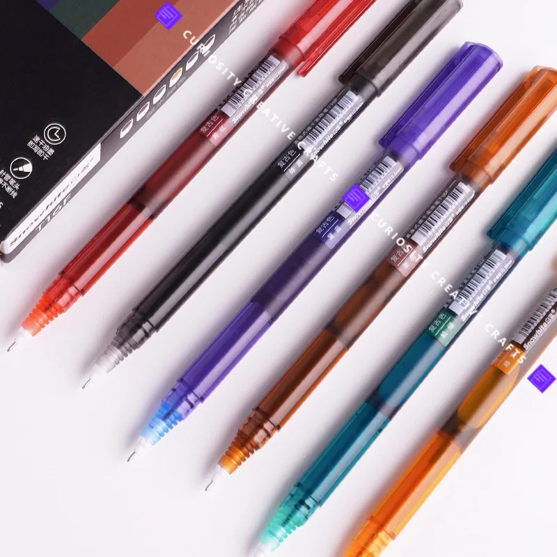 Free Ink Roller Ball Pen Vintage Color 0.5mm Quick Dry Fine Nib Gel Pen Large Capacity Snowhite Kawaii School Supplies Cute Pens