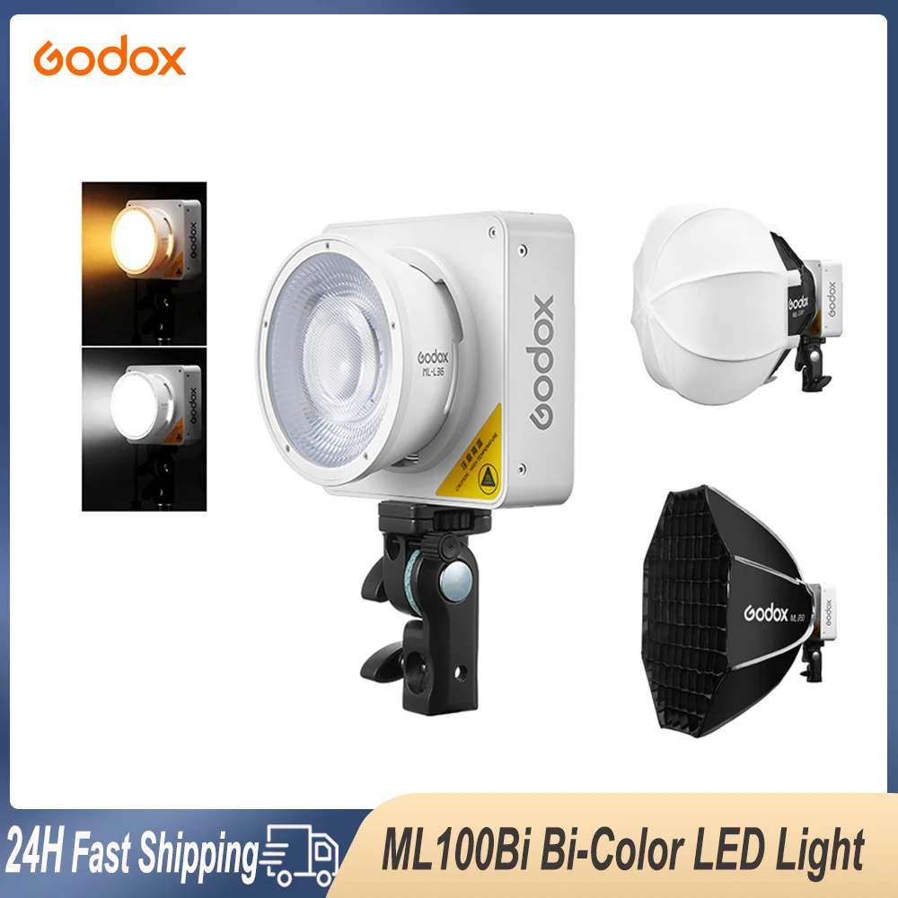 

Godox ML100Bi Bi-Color LED Video Light Photography Lamp with App Control & 120W Onboard for Outdoor Live Streaming Recording