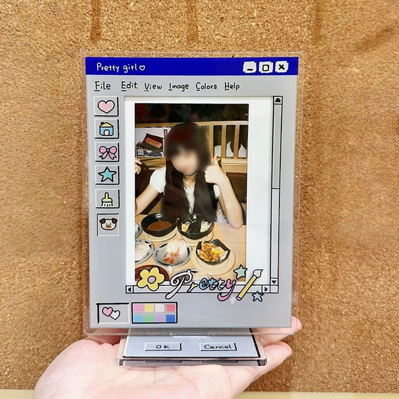 

Creative Exhibition Photocard Stand Acrylic Desktop Ornaments 3 Inch Anime Card Storage Display for Gifts Kpop Idol Photo Frame