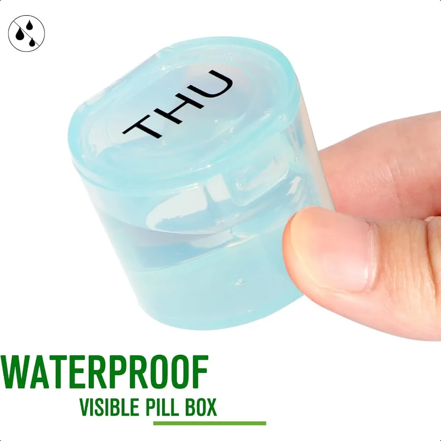 منظم حبوب أسبوعي منظم دواء خالٍ من مادة BPA، صندوق حبوب قوس قزح لمدة 7 أيام، حاوية حبوب منع الحمل المحمولة اليومية لحبوب منع الحمل وأسماك فيتامين