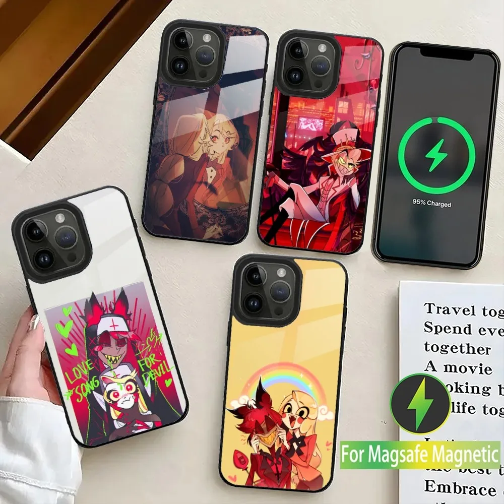 A-Alastor H-Hazbin H-Hotel Phone Case For iPhone 16,15,14,13,12,11,Plus,Pro,Max Mini Magsafe Magnetic Wireless Charging